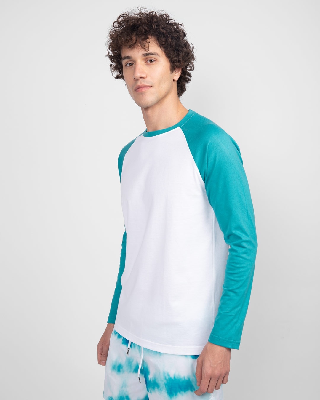 Shop Tropical Blue-White Full Sleeve Raglan T-Shirt-Design