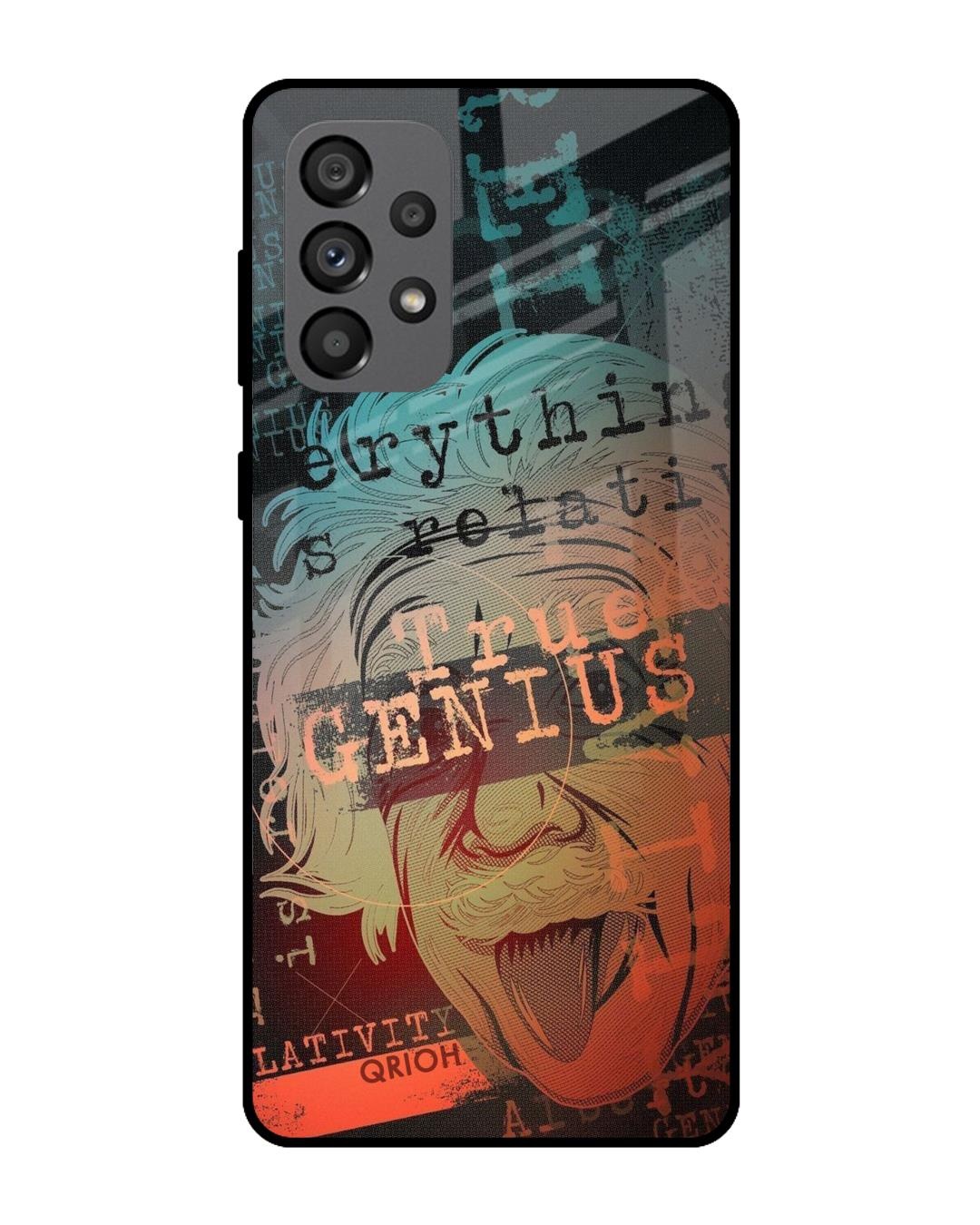 Shop True Genius Typography Premium Glass Cover For  A73 5G(Impact Resistant, Matte Finish)-Front