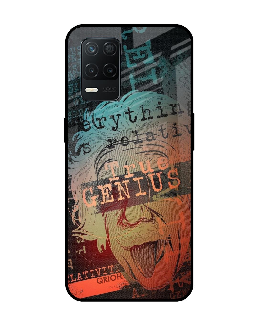 Shop True Genius Typography Premium Glass Cover for Realme 8 5G (Shock Proof, Scratch Resistant)-Front