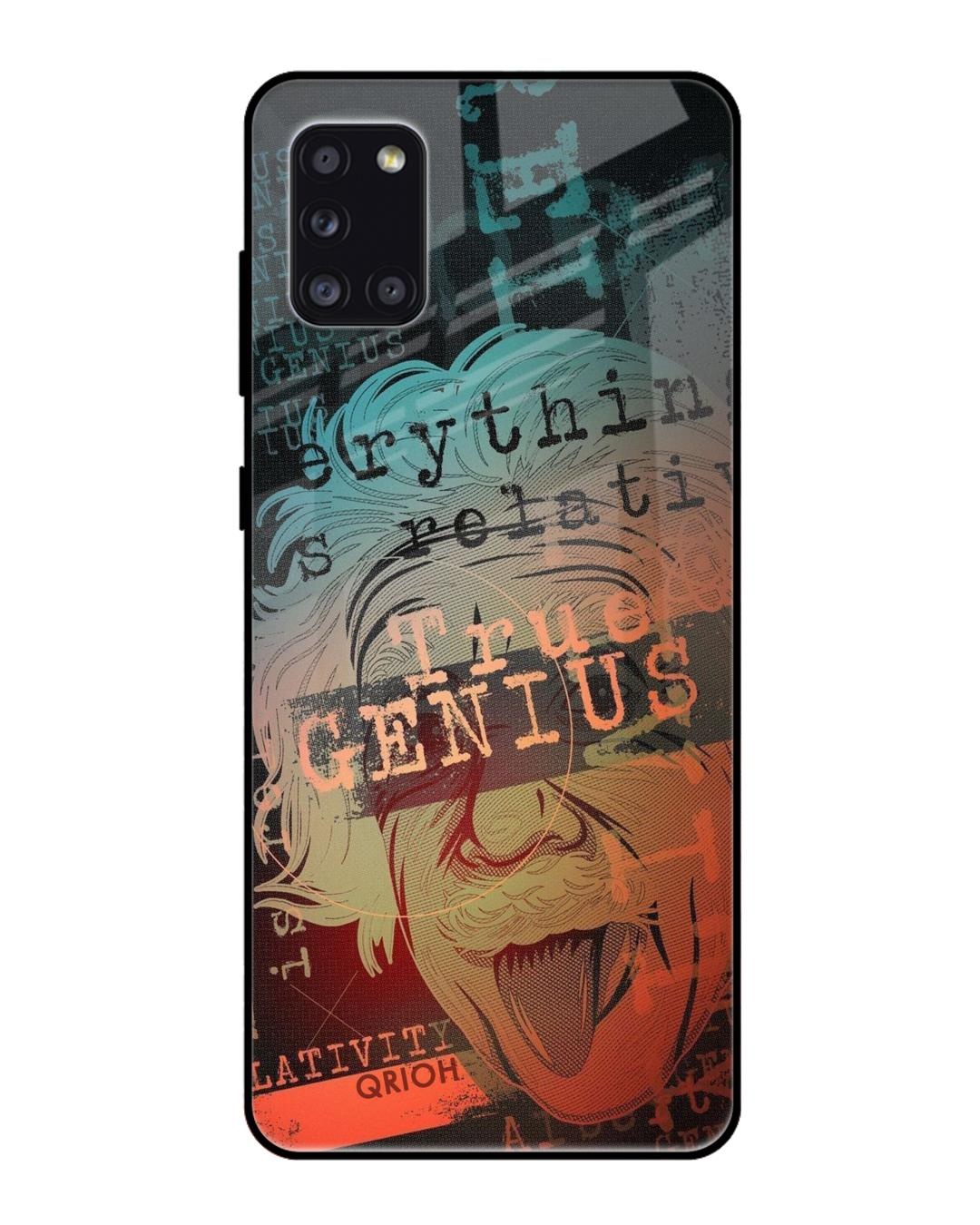 Shop True Genius Typography Premium Glass Cover For Samsung Galaxy A31(Impact Resistant, Matte Finish)-Front