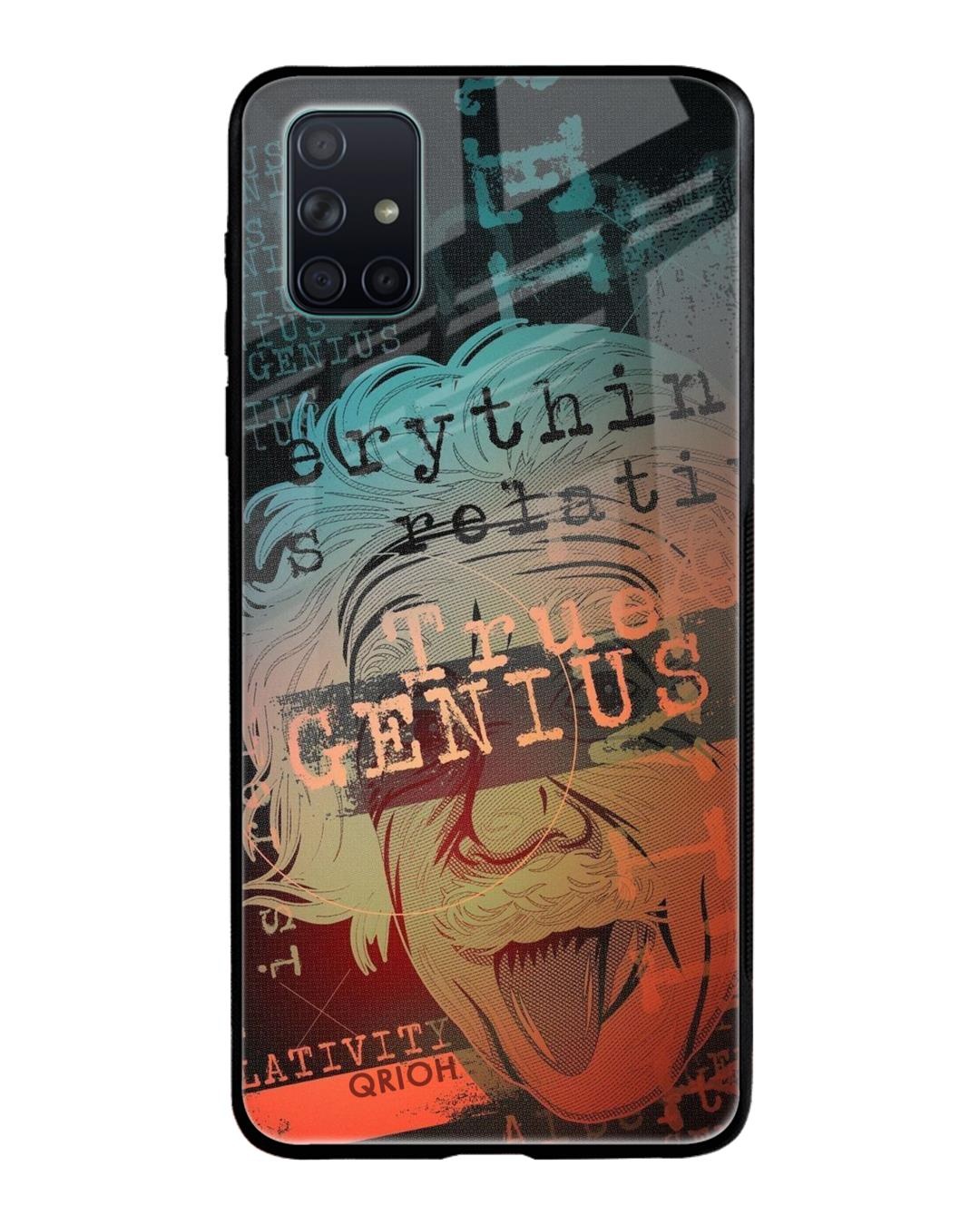 Shop True Genius Typography Premium Glass Cover For Samsung Galaxy A71(Impact Resistant, Matte Finish)-Front