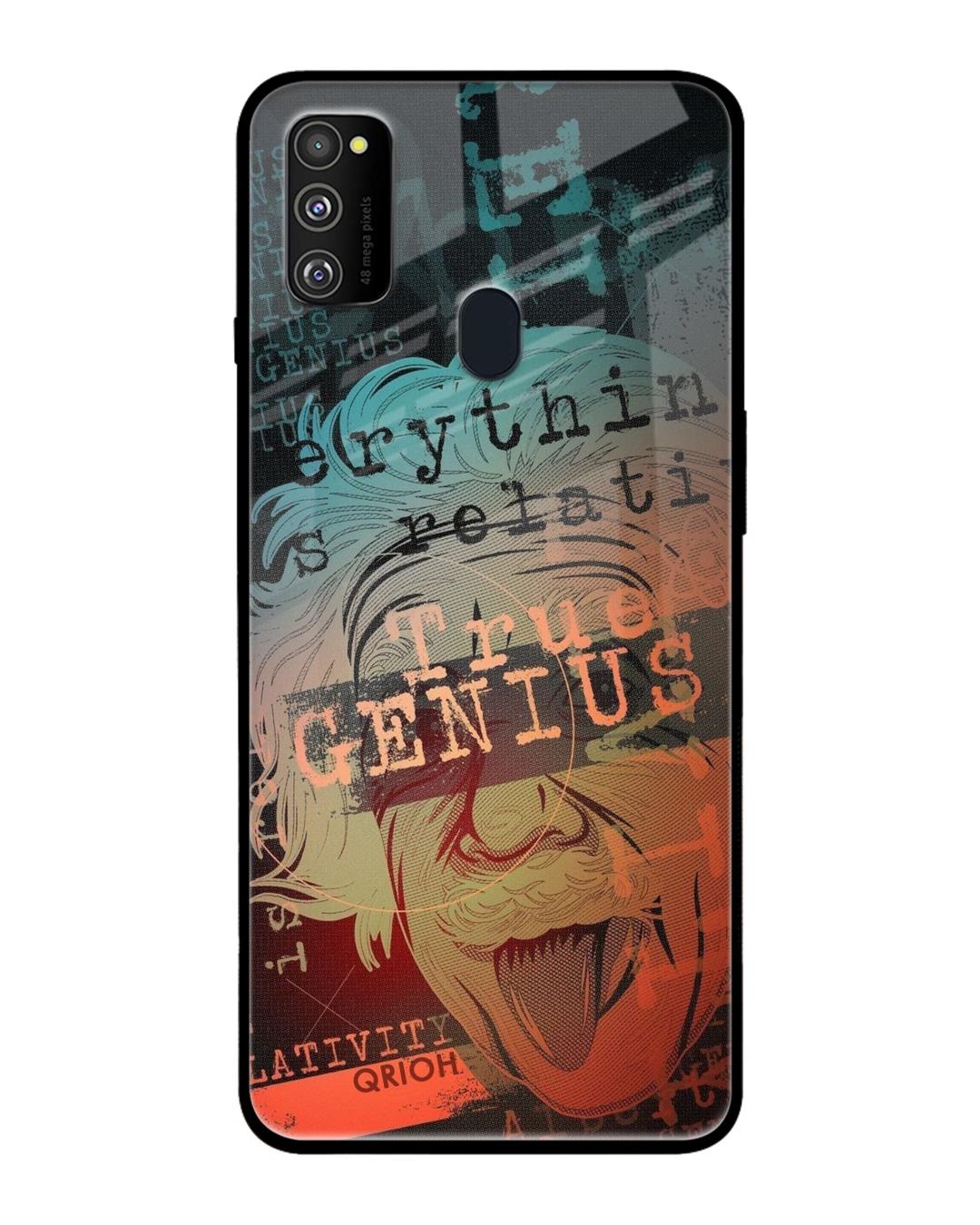 Shop True Genius Typography Premium Glass Cover For Samsung Galaxy M30s(Impact Resistant, Matte Finish)-Back