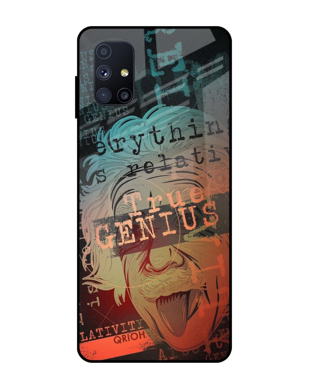 Shop True Genius Typography Premium Glass Cover For Samsung Galaxy M51(Impact Resistant, Matte Finish)-Back