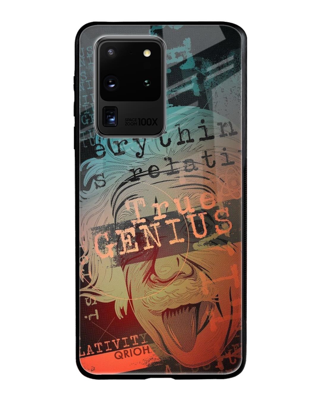 Shop True Genius Typography Premium Glass Cover For Samsung Galaxy S20 Ultra(Impact Resistant-Front