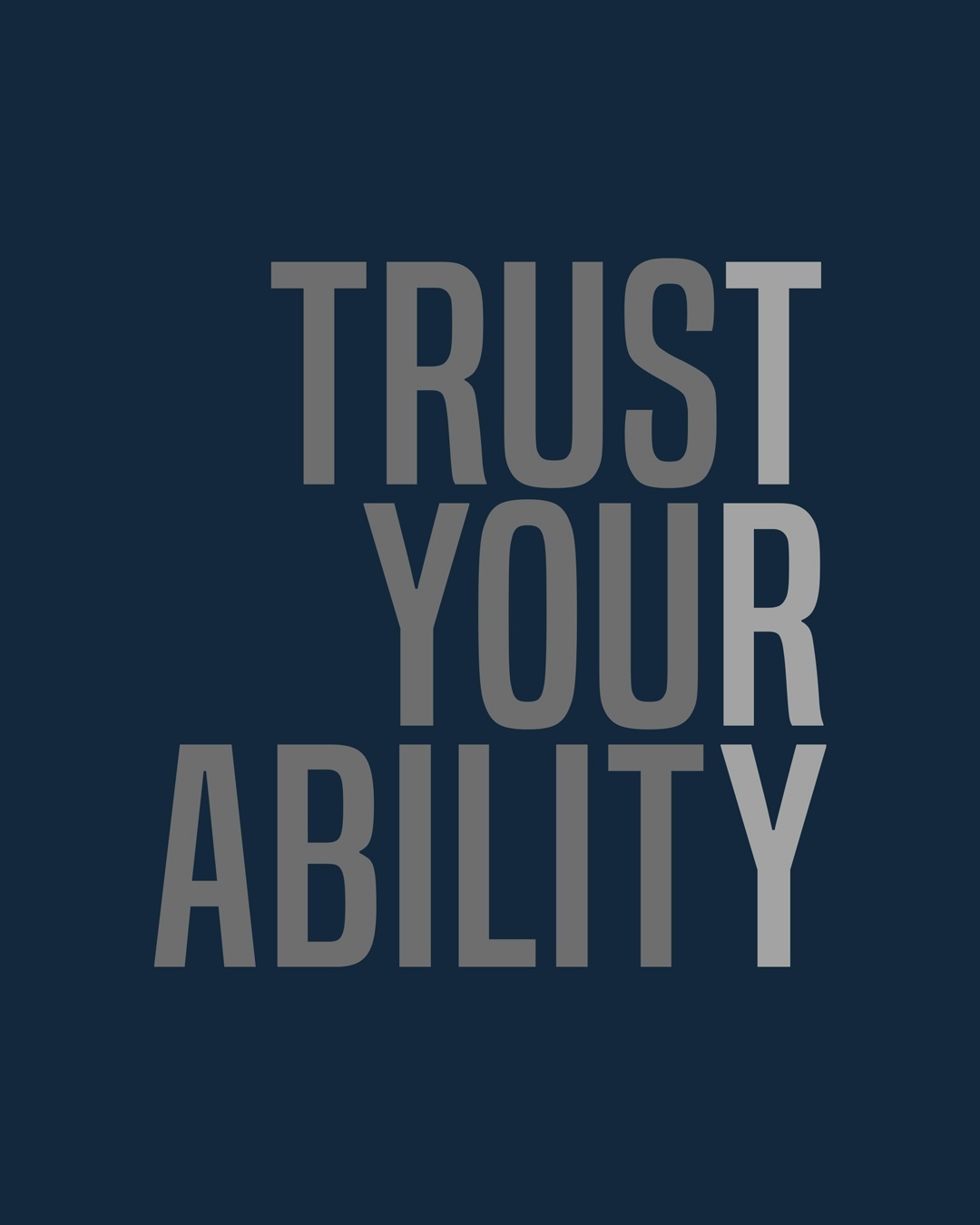 Shop Men's Blue Trust Your Ability Typography Vest-Full