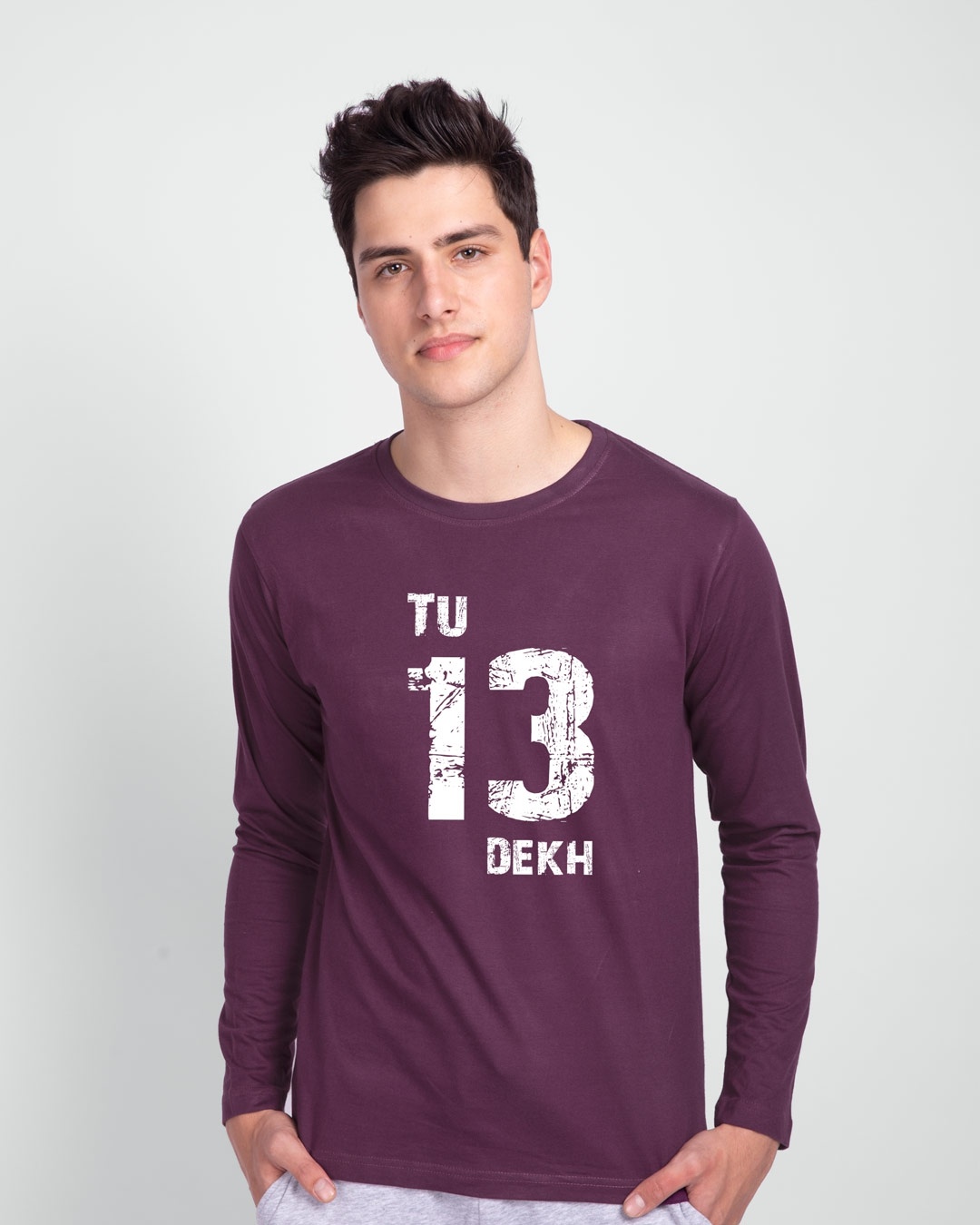 Shop Tu 13 Dekh Vintage Full Sleeve T-Shirt-Front