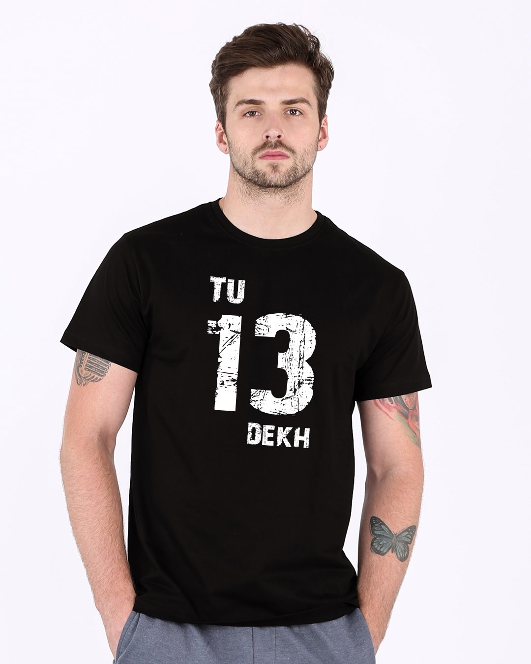 Shop Tu 13 Dekh Vintage Half Sleeve T-Shirt-Back