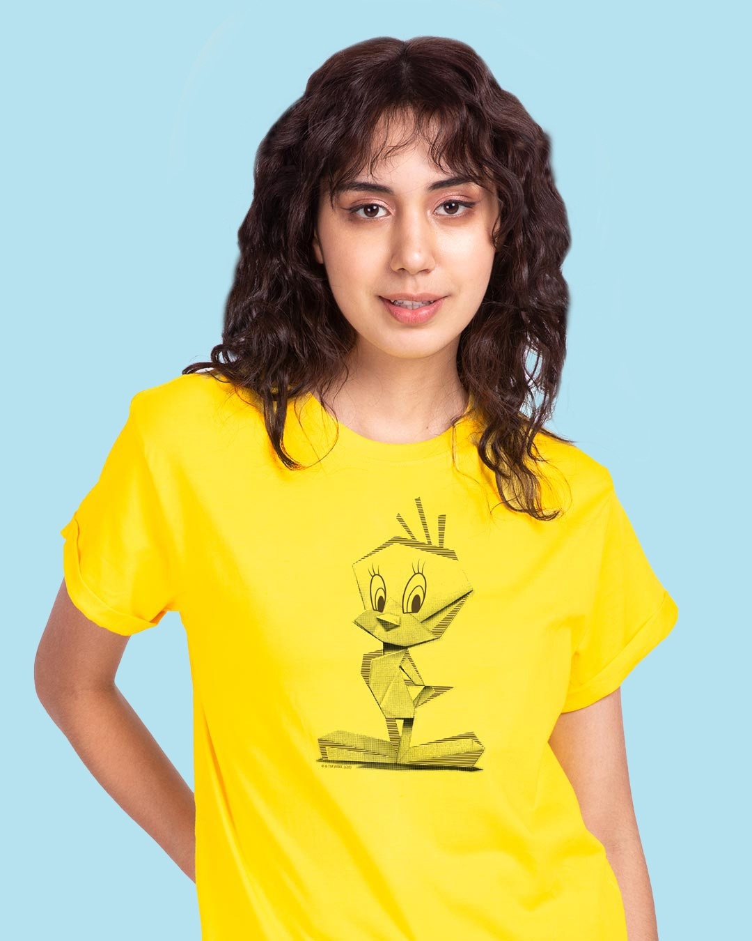 Shop Tweety Origami Boyfriend T-Shirt (LTL)-Front