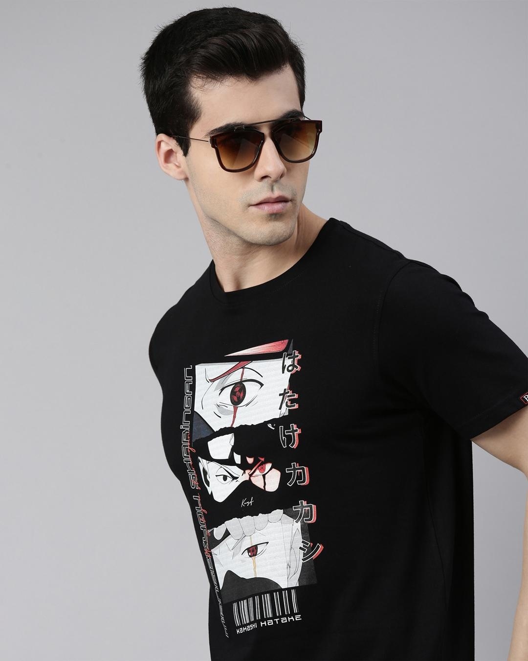 T-shirt Naruto gris délavé avec Kakashi - Site univers