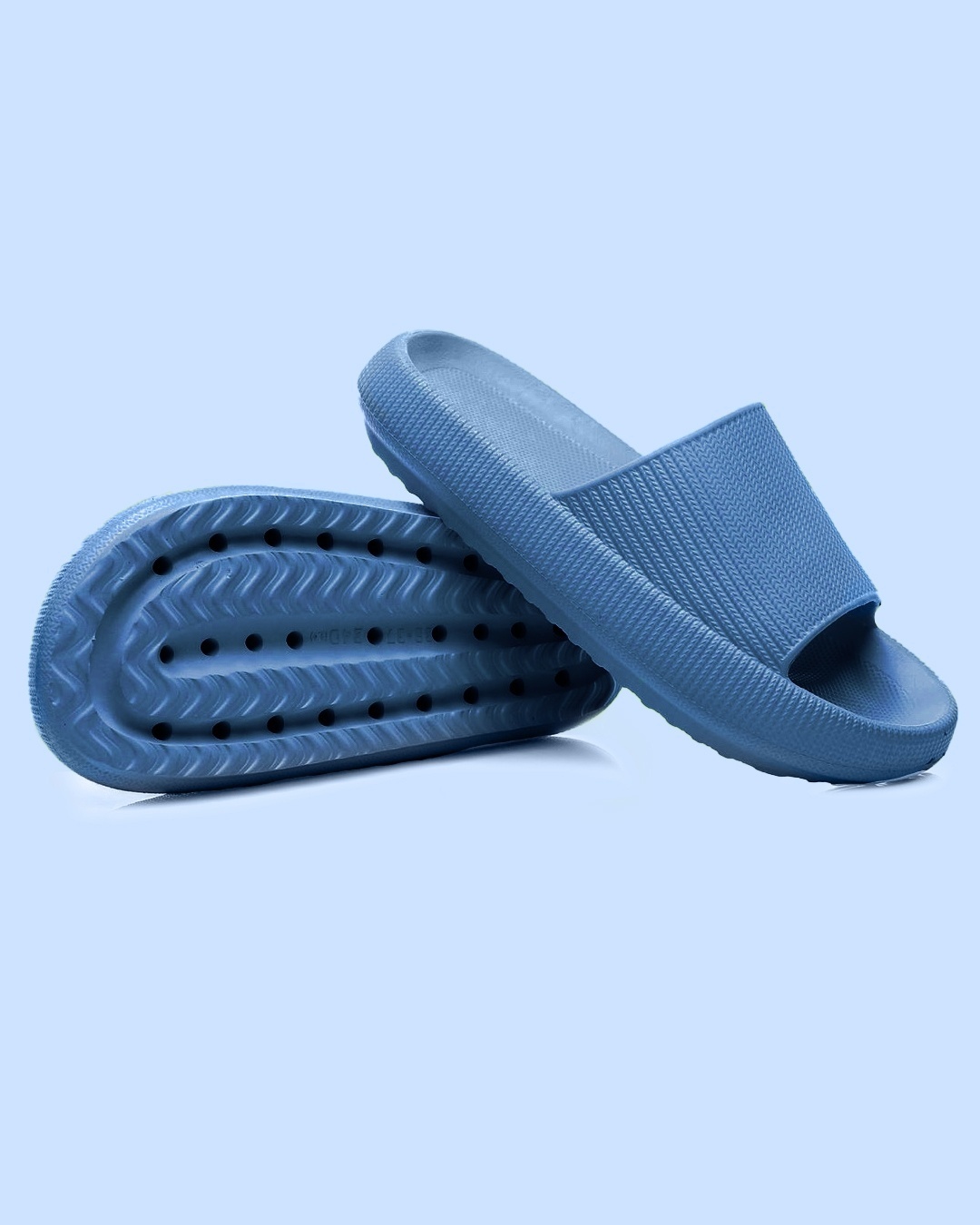 Shop Unisex Ocean Blue Squeezy Sliders-Full