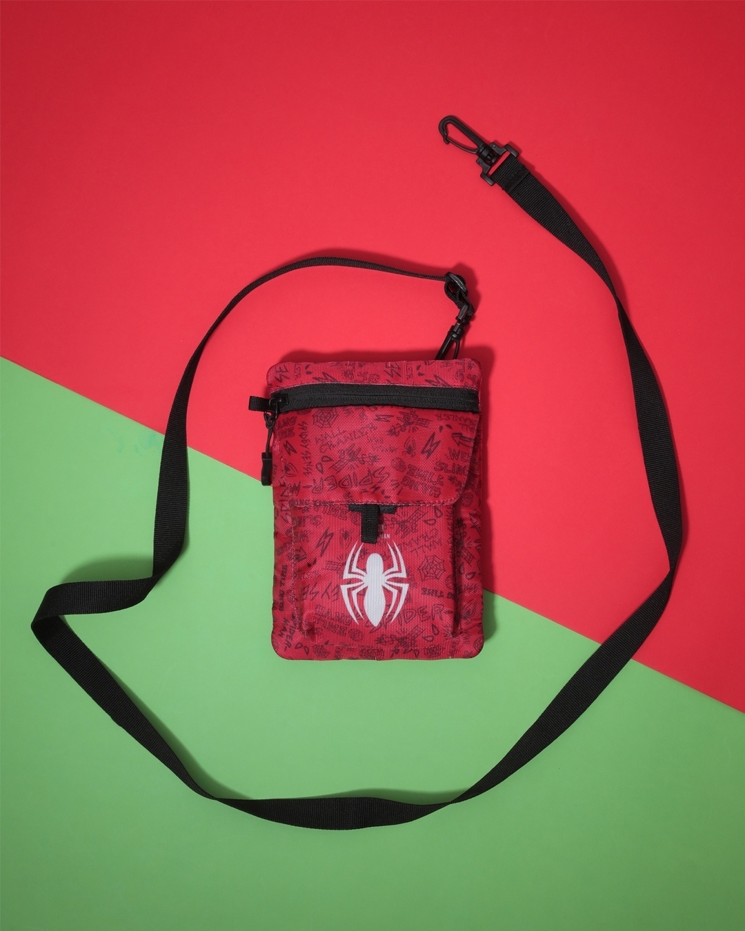Shop Unisex Red Spidey Logo Sling Bag-Back