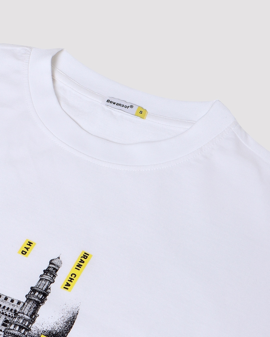Shop Unisex White Hydrabad Typography T-shirt