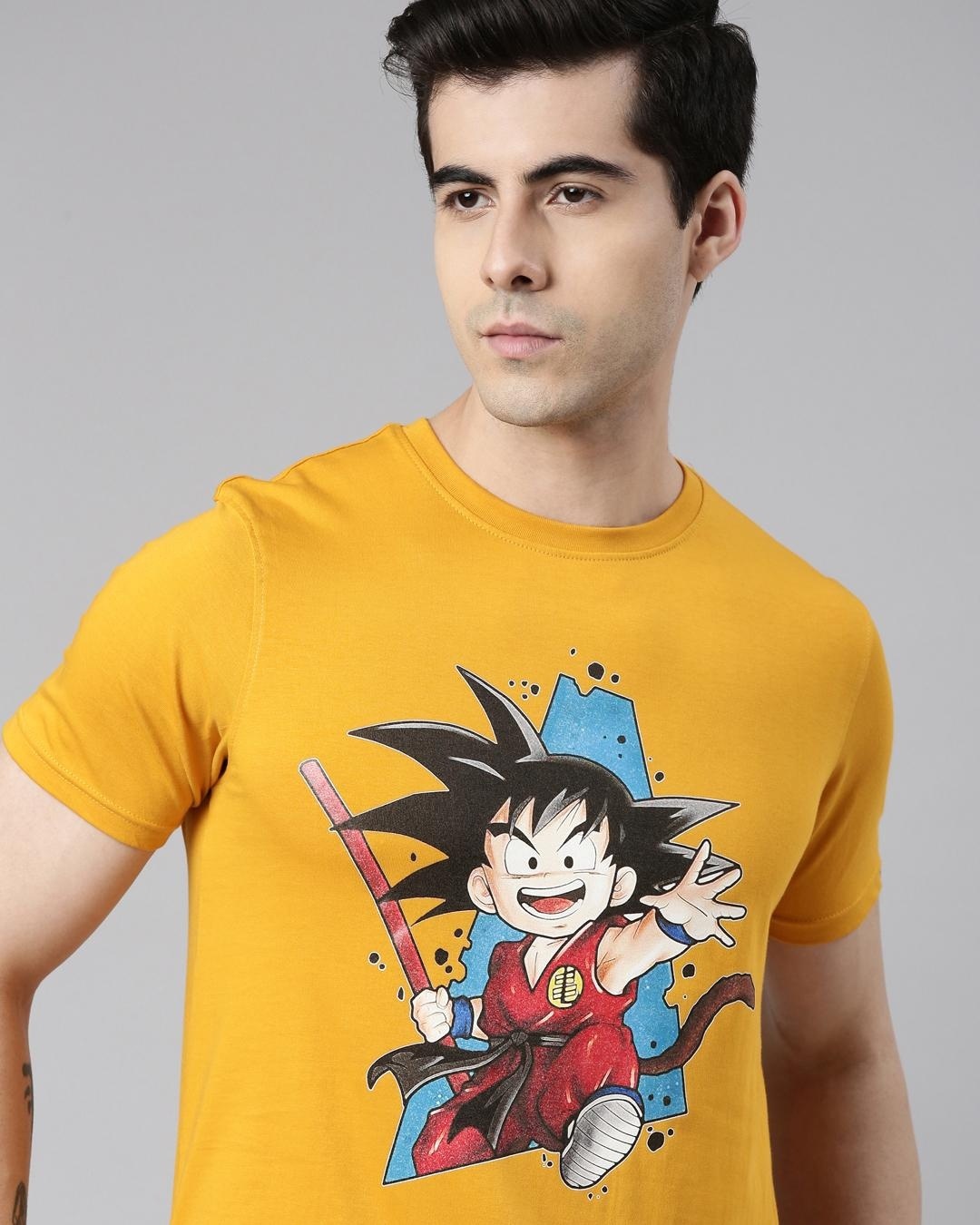 Buy Unisex Yellow Dragon Ball Z - Goku Kid Graphic Printed Anime T ...