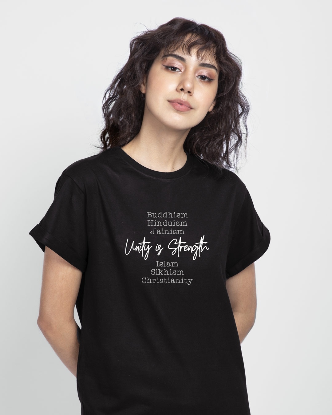 Shop Unity Is Strength Boyfriend T-Shirt-Front