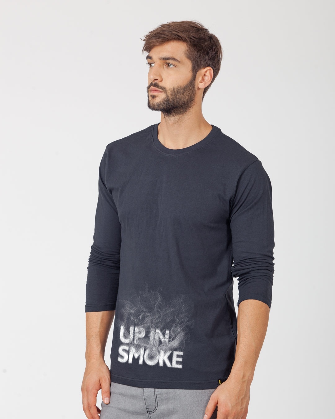 Shop Up In Smoke Typography Full Sleeve T-Shirt-Back