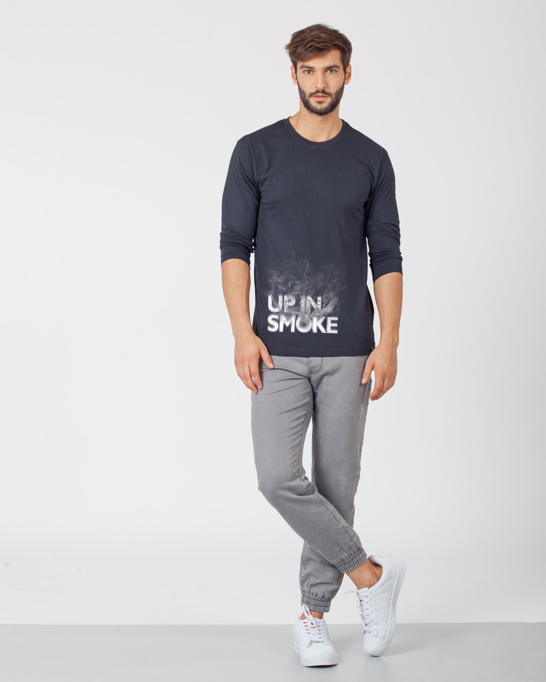Shop Up In Smoke Typography Full Sleeve T-Shirt-Full