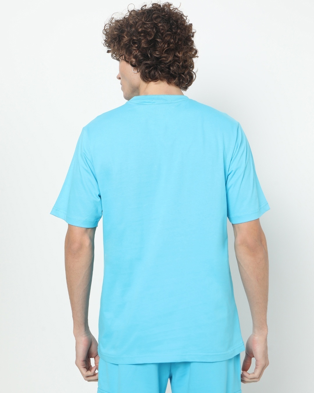 Shop Men's Upbeat Blue Chest Stripe Oversized T-shirt-Design