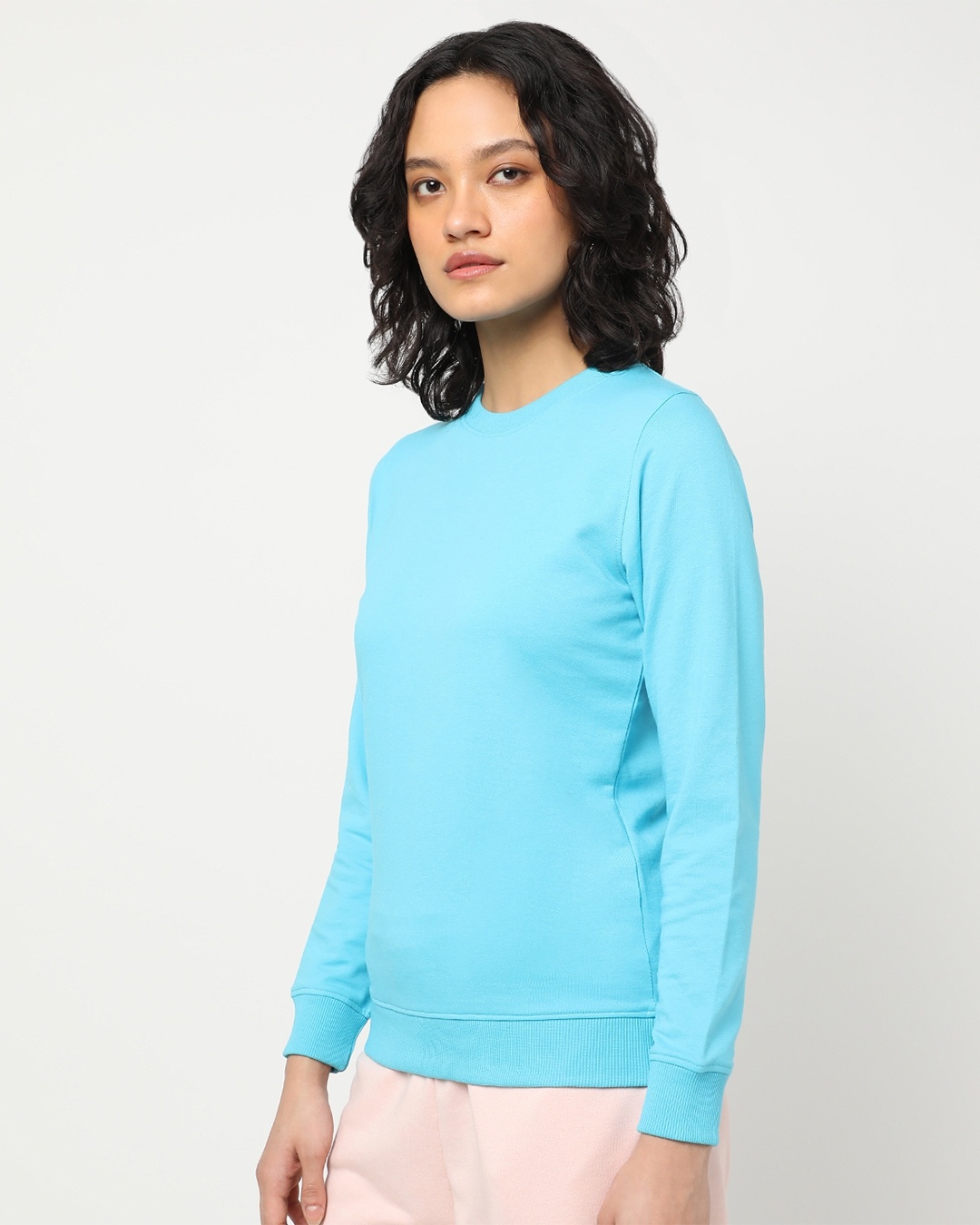 Shop Upbeat Blue Fleece Sweatshirt-Back