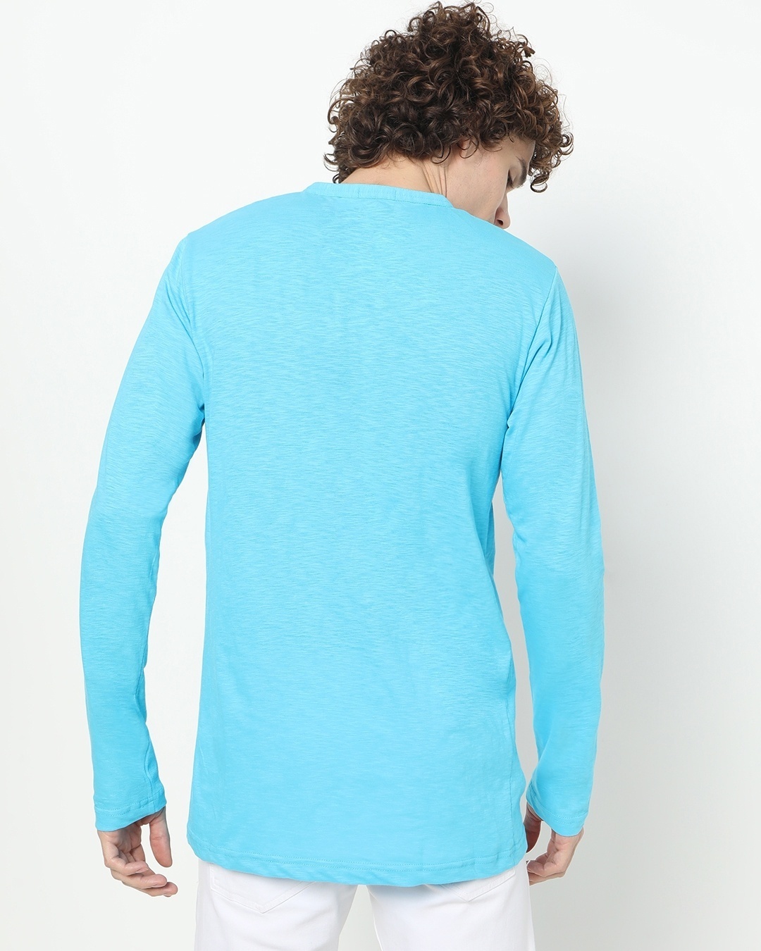 Shop Upbeat Blue Full Sleeve Henley T-shirt-Design