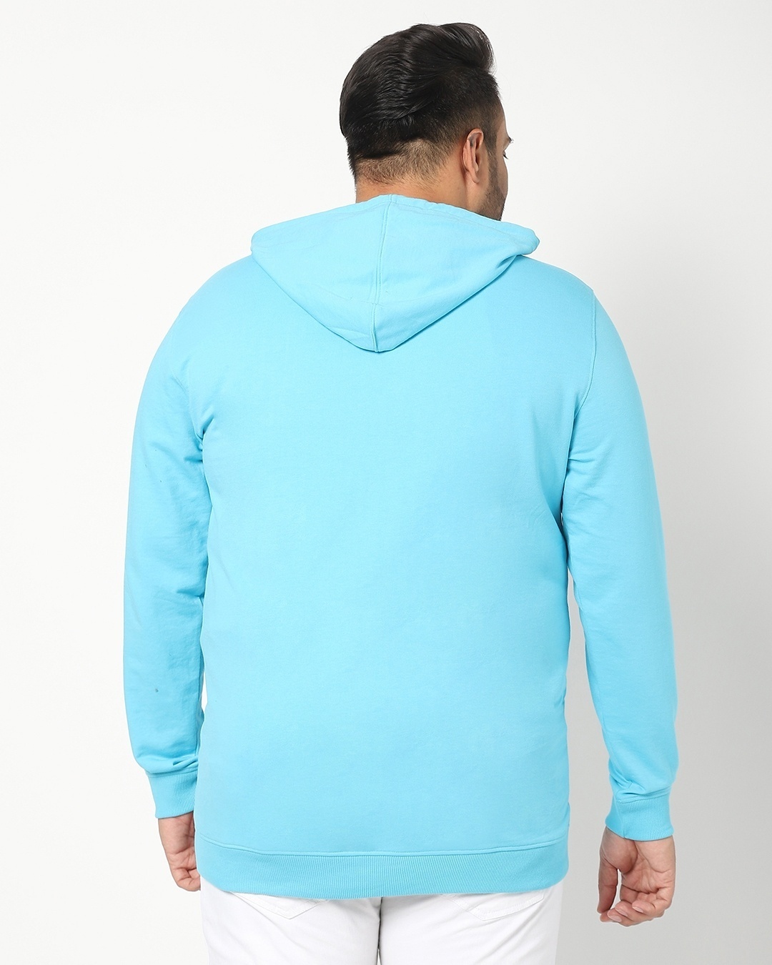 Shop Upbeat Blue Plus Size Basic Hoodie-Design