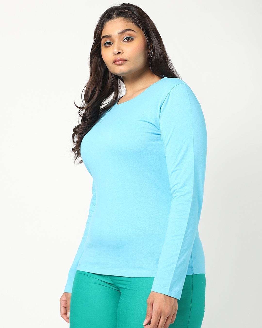 Shop Upbeat Blue  Plus Size Full Sleeve T-shirt-Back