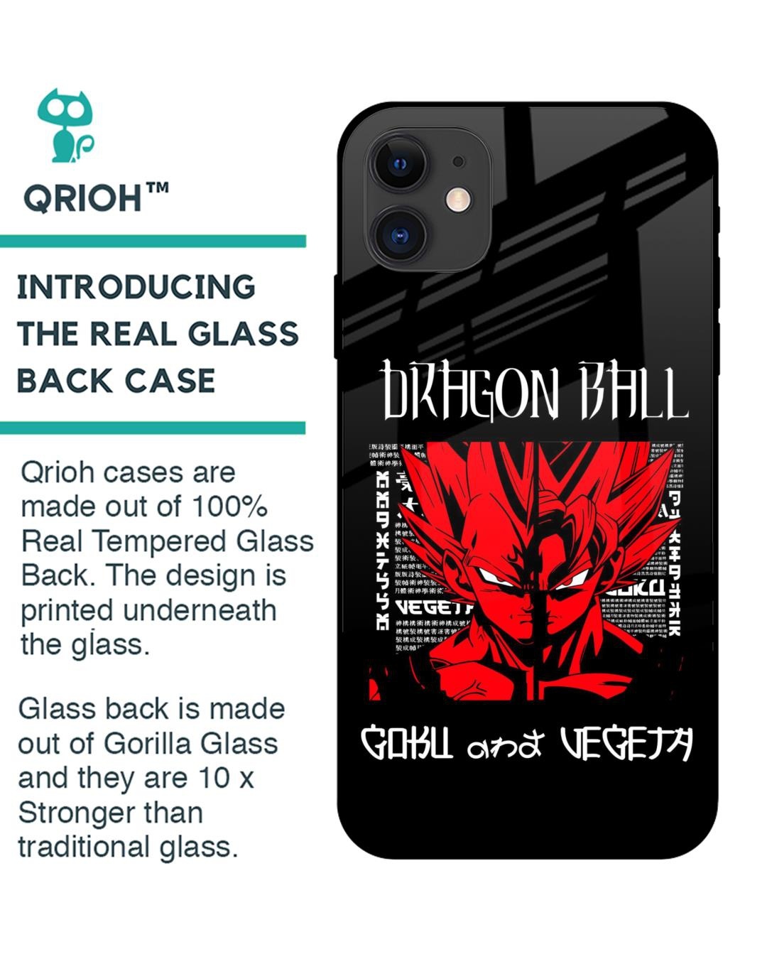 Shop Vegeta & Goku Premium Glass Case for Apple iPhone 12 Mini (Shock Proof,Scratch Resistant)-Back