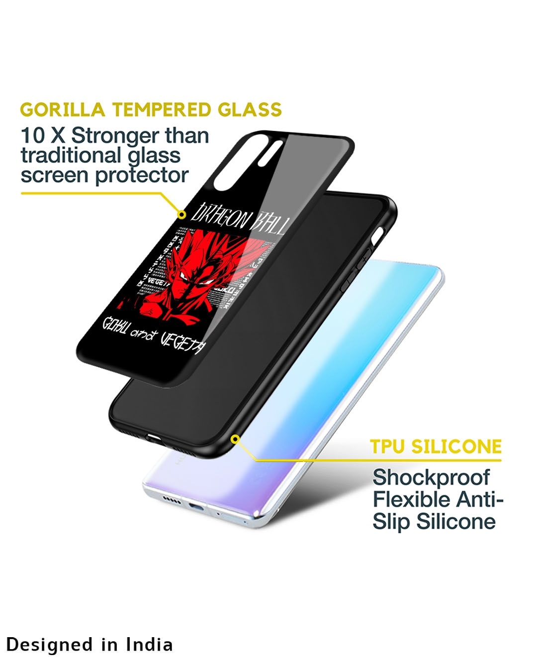 Shop Vegeta & Goku Premium Glass Case for Apple iPhone X (Shock Proof,Scratch Resistant)-Design