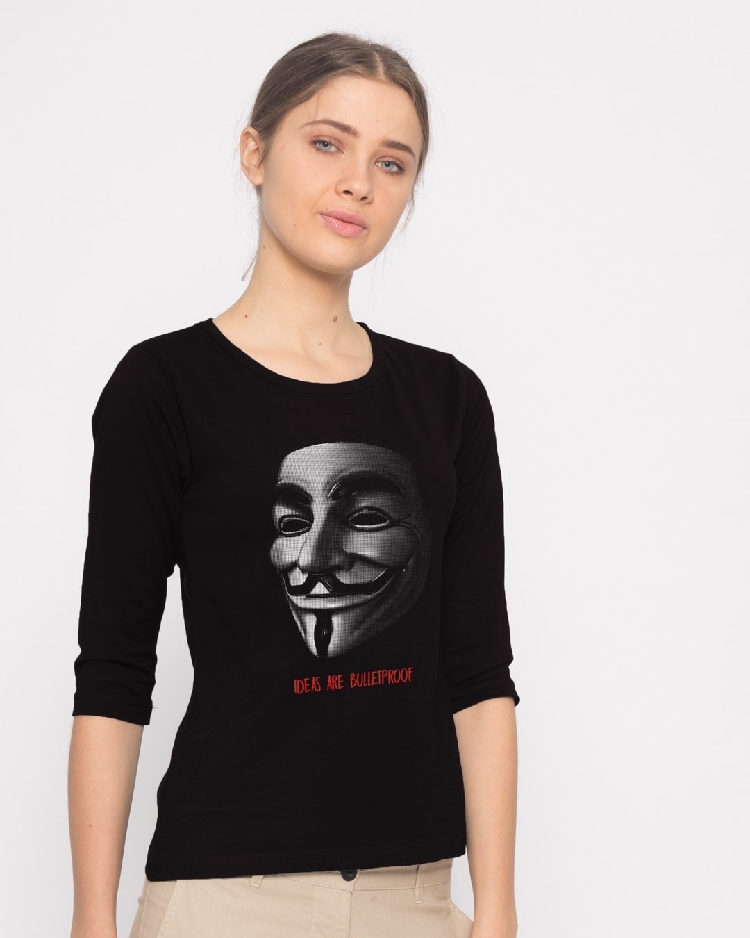 Shop Vendetta Bulletproof Round Neck 3/4th Sleeve T-Shirt-Back