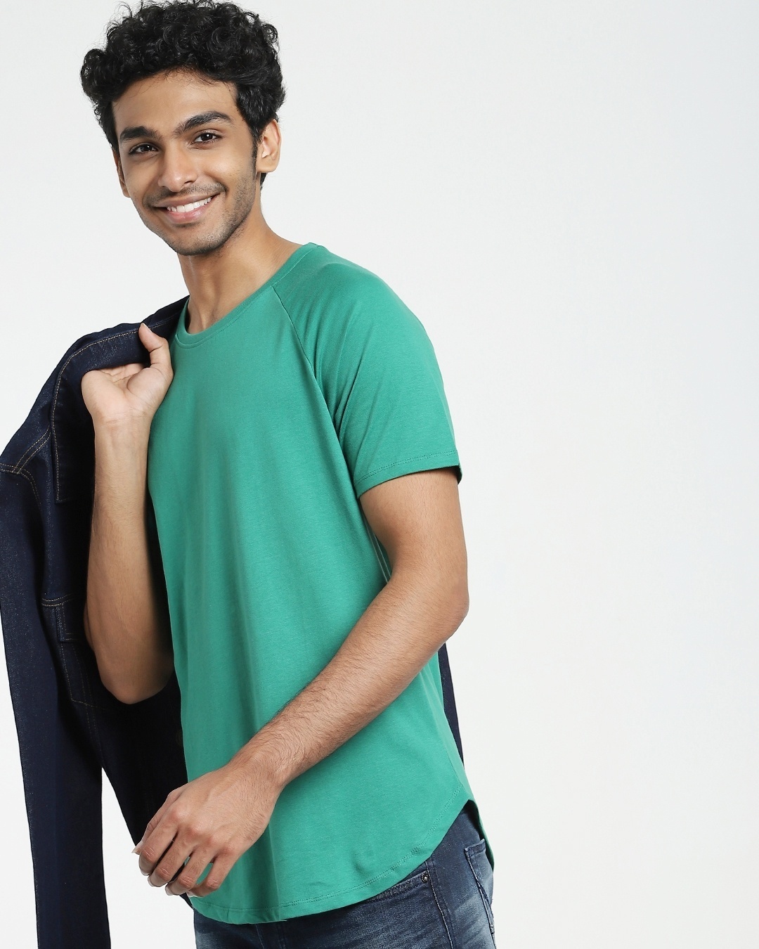Shop Verdant Green Apple Cut Raglan Half Sleeve T-Shirt-Design