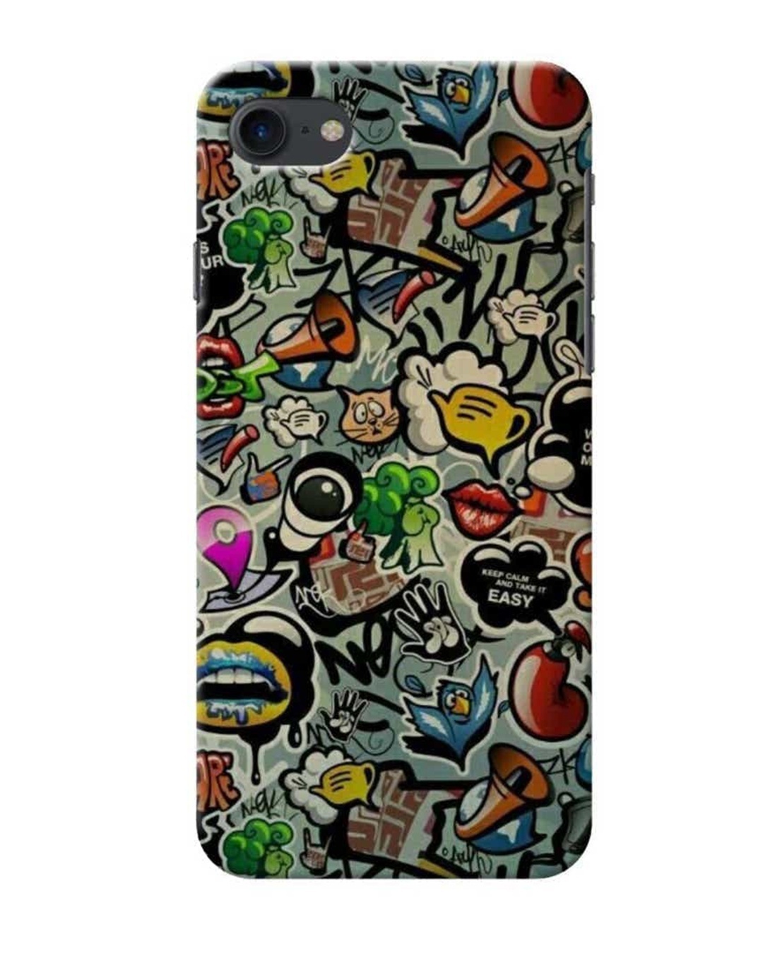 Shop Vocalize Abstract Printed Designer Hard Cover For iPhone SE 2020 (Impact Resistant, Matte Finish)-Front