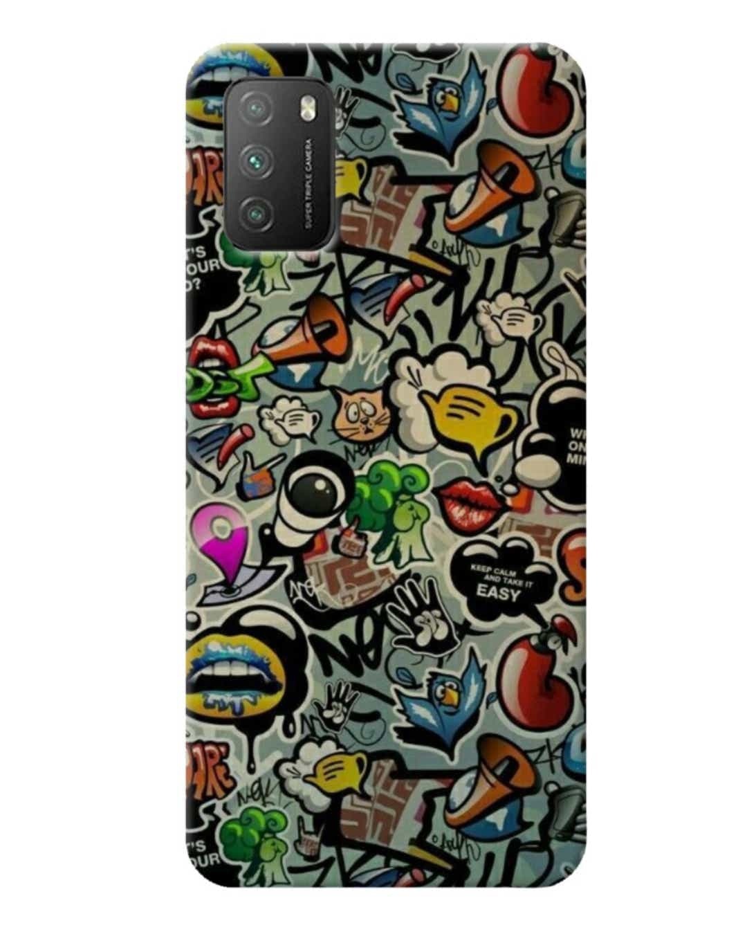 Shop Vocalize Abstract Printed Designer Hard Cover For Poco M3 (Impact Resistant, Matte Finish)-Front
