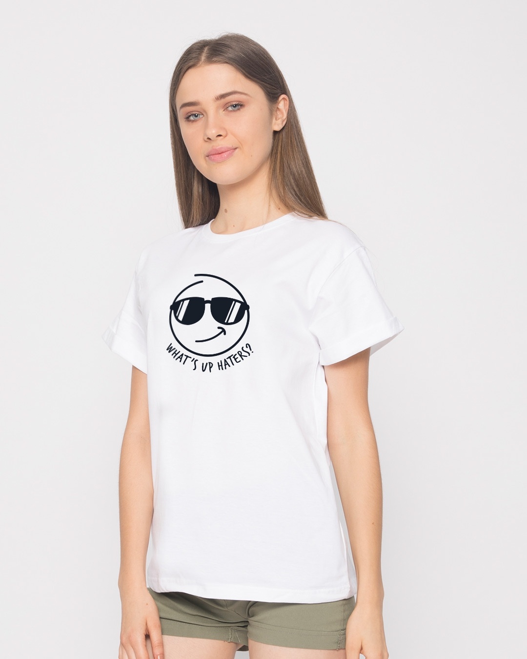 Shop Watsup Haters Boyfriend T-Shirt-Back