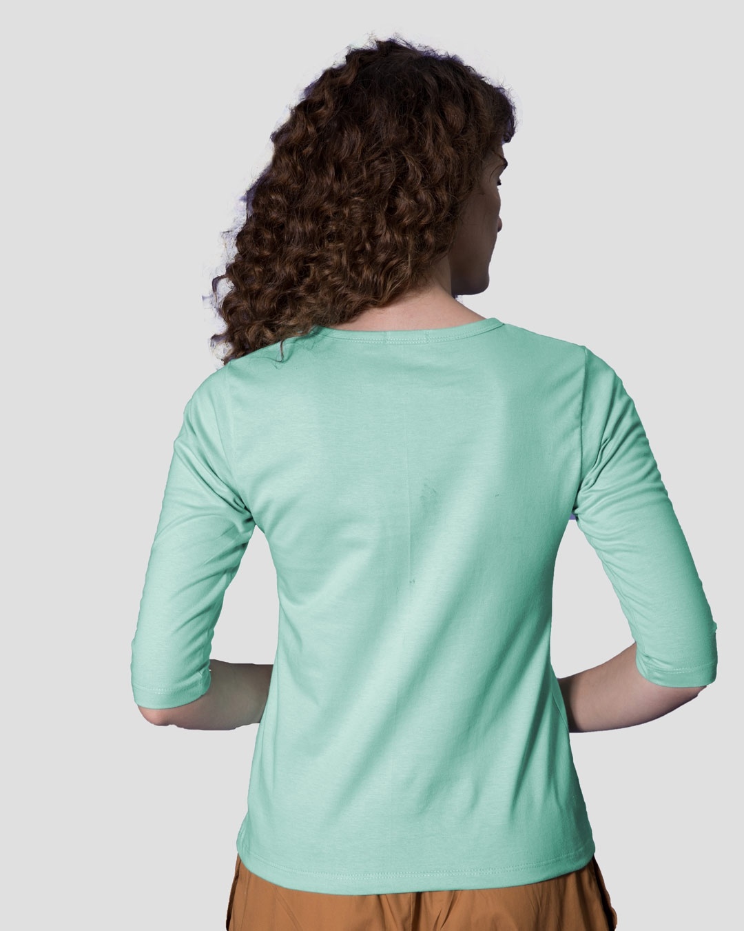Shop What Day Is It Round Neck 3/4th Sleeve T-Shirt Aqua Green-Back