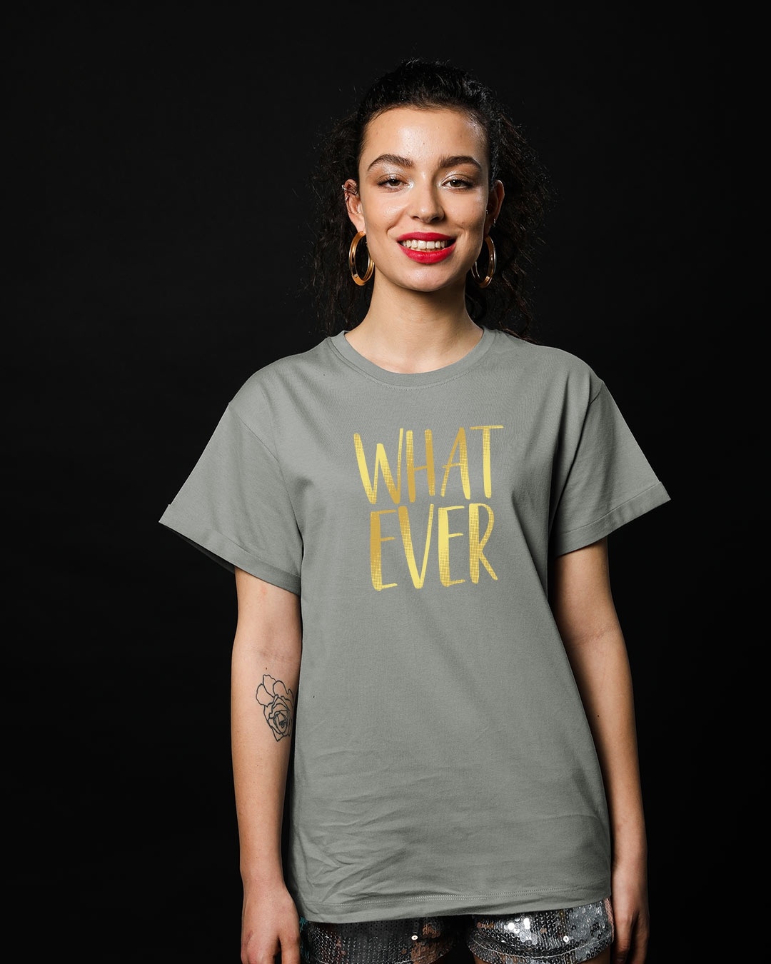 Shop Whatever Gold Gradient Boyfriend T-Shirt-Front