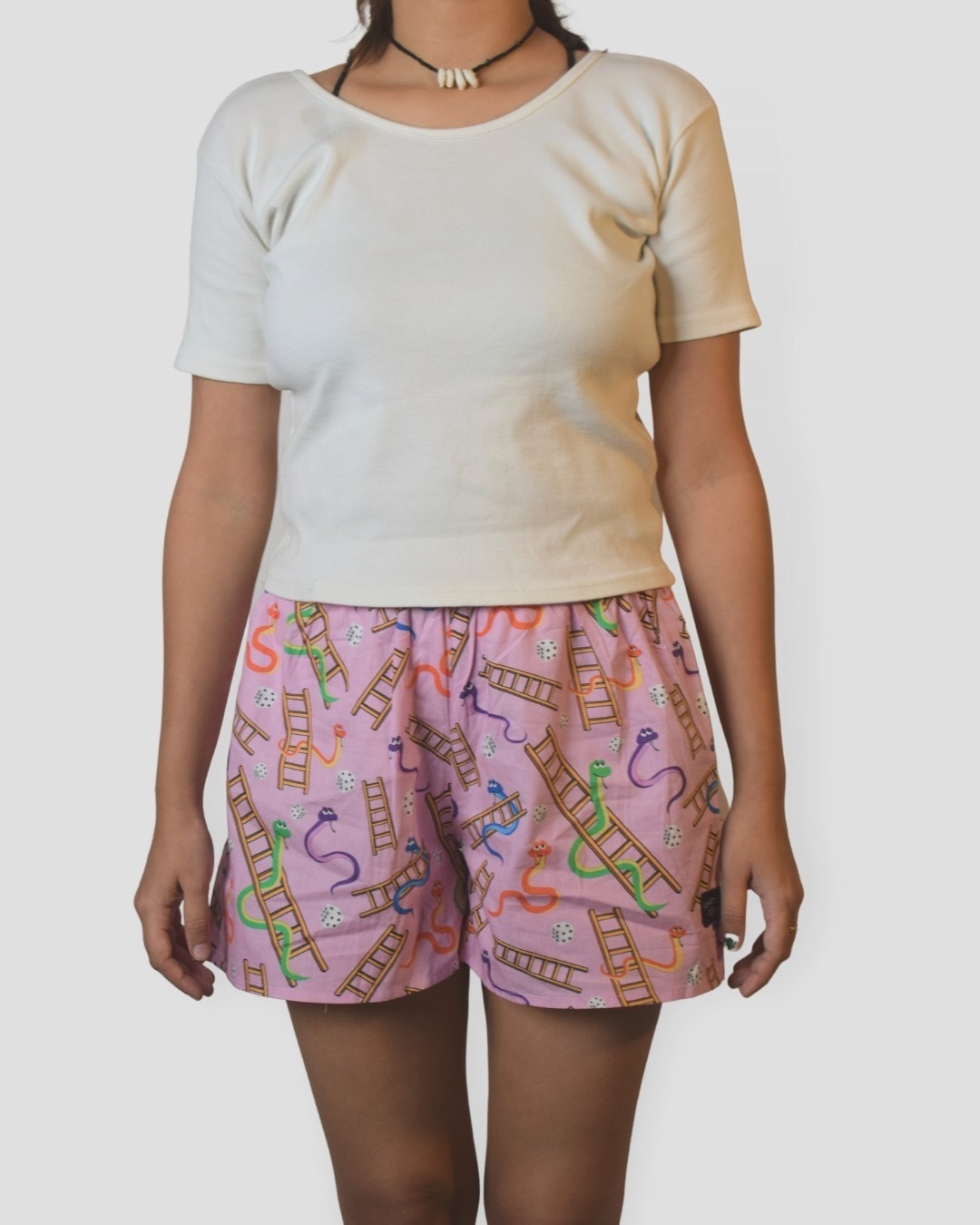 Shop Whats Down Pink Snakes And Lads Womens Boxers-Front