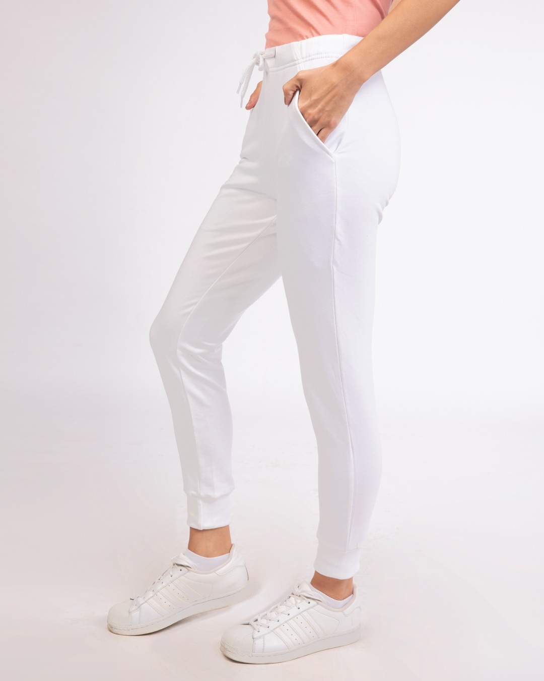 Shop White Casual Jogger Pants-Back