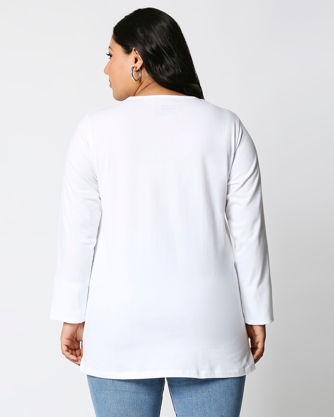 Shop Women's White Plus Size Slim Fit T-shirt-Full