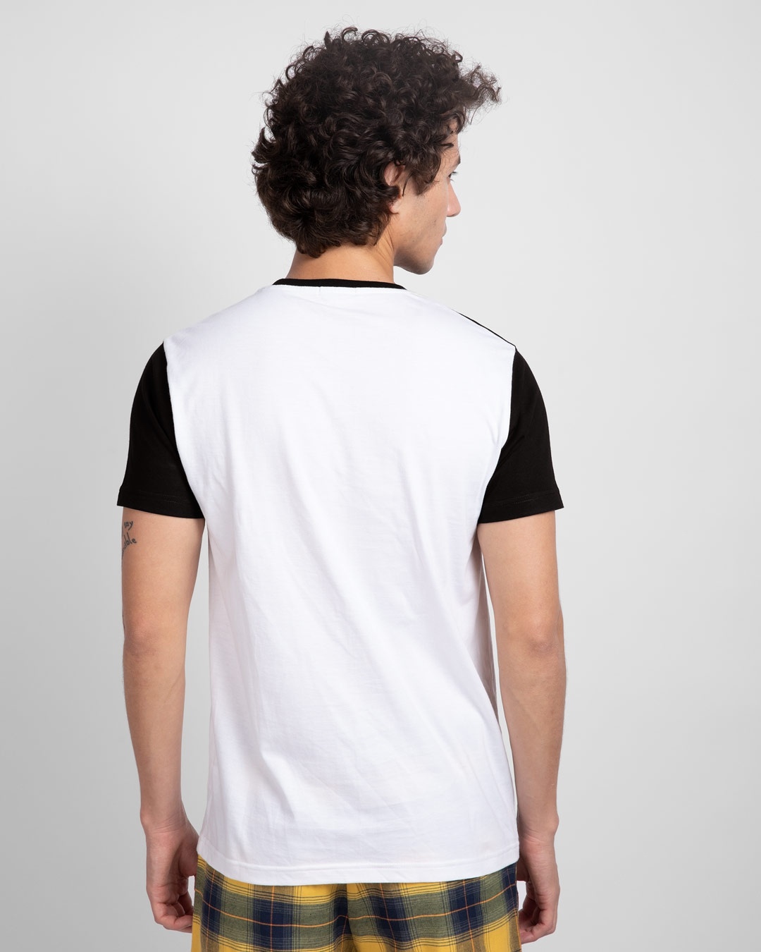 Shop White & Jet Black 90's Vibe Panel T-Shirt-Design