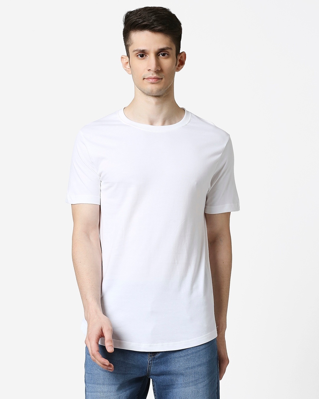 Shop White Longline T-Shirt-Back