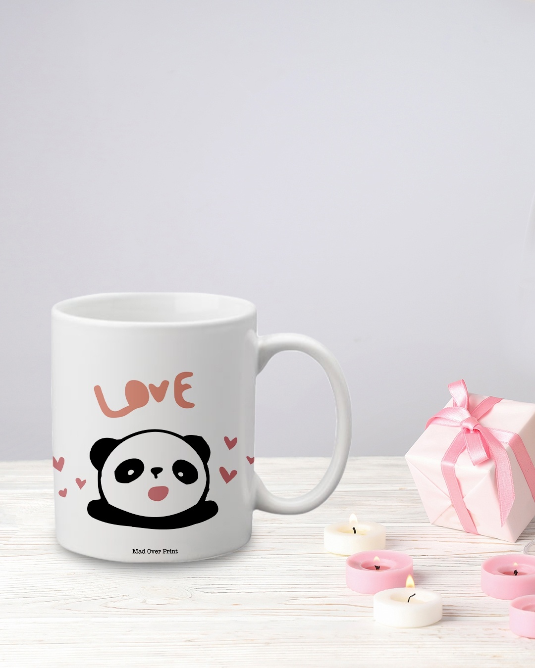 Shop White Love Panda Ceramic Mug-Back