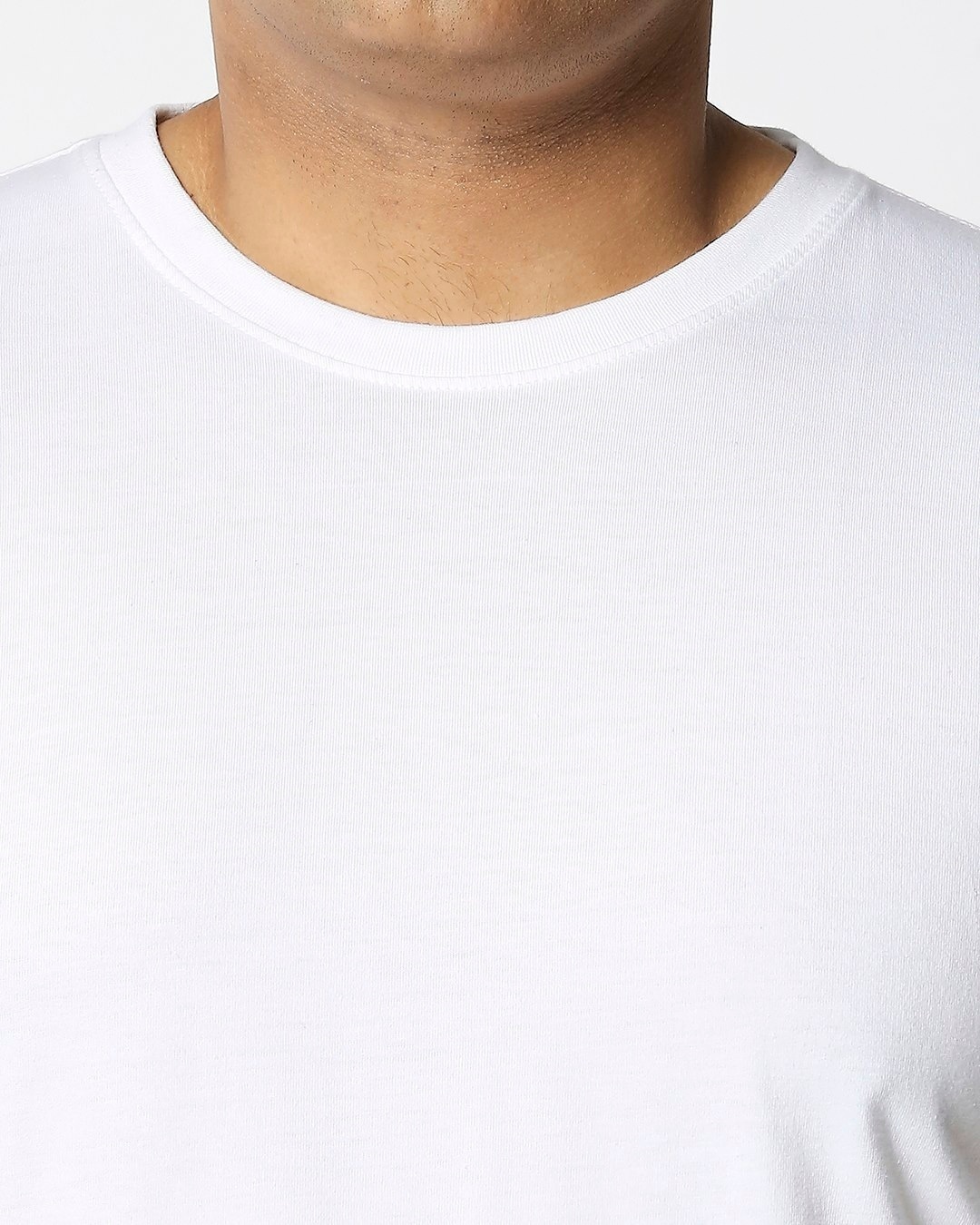 Shop White Plus Size Full Sleeve T-Shirt