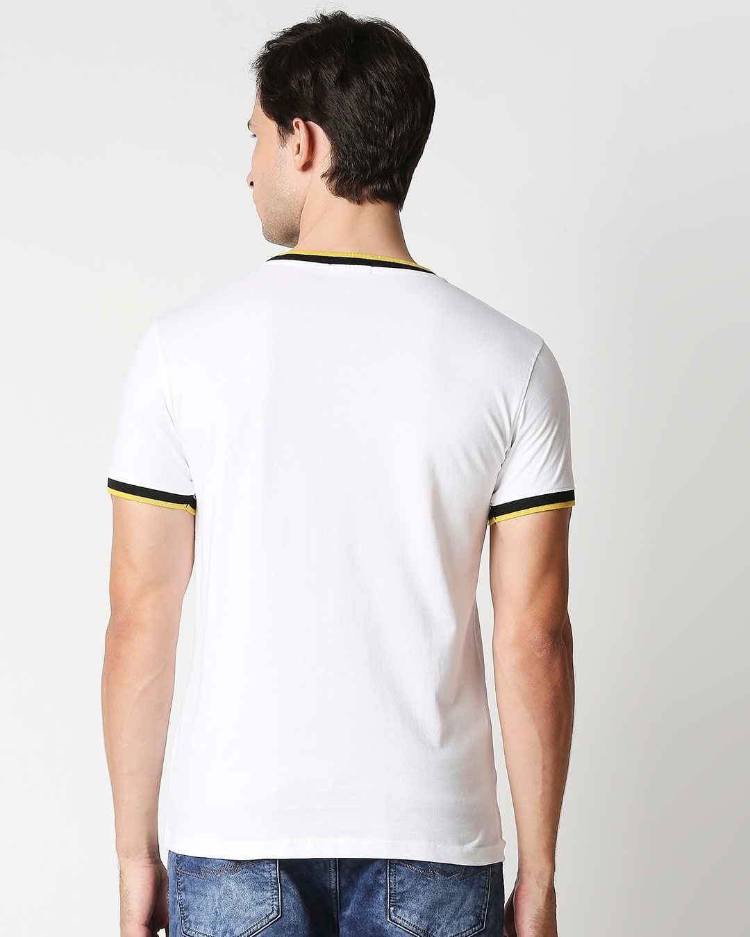 Shop White Round neck Varsity H/S T-shirt-Full