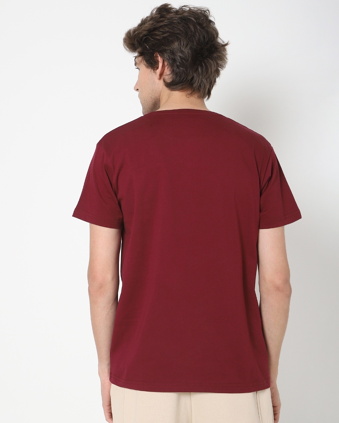 Shop Wine Half Sleeve Henley T-shirt-Design