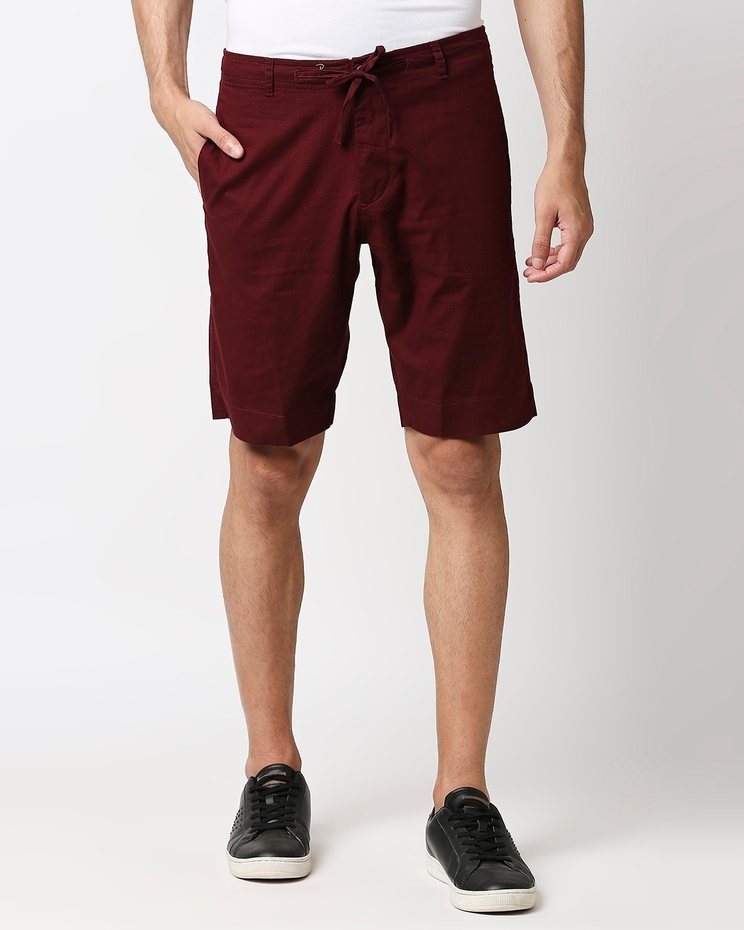Shop Wine Red Comfort Shorts-Front