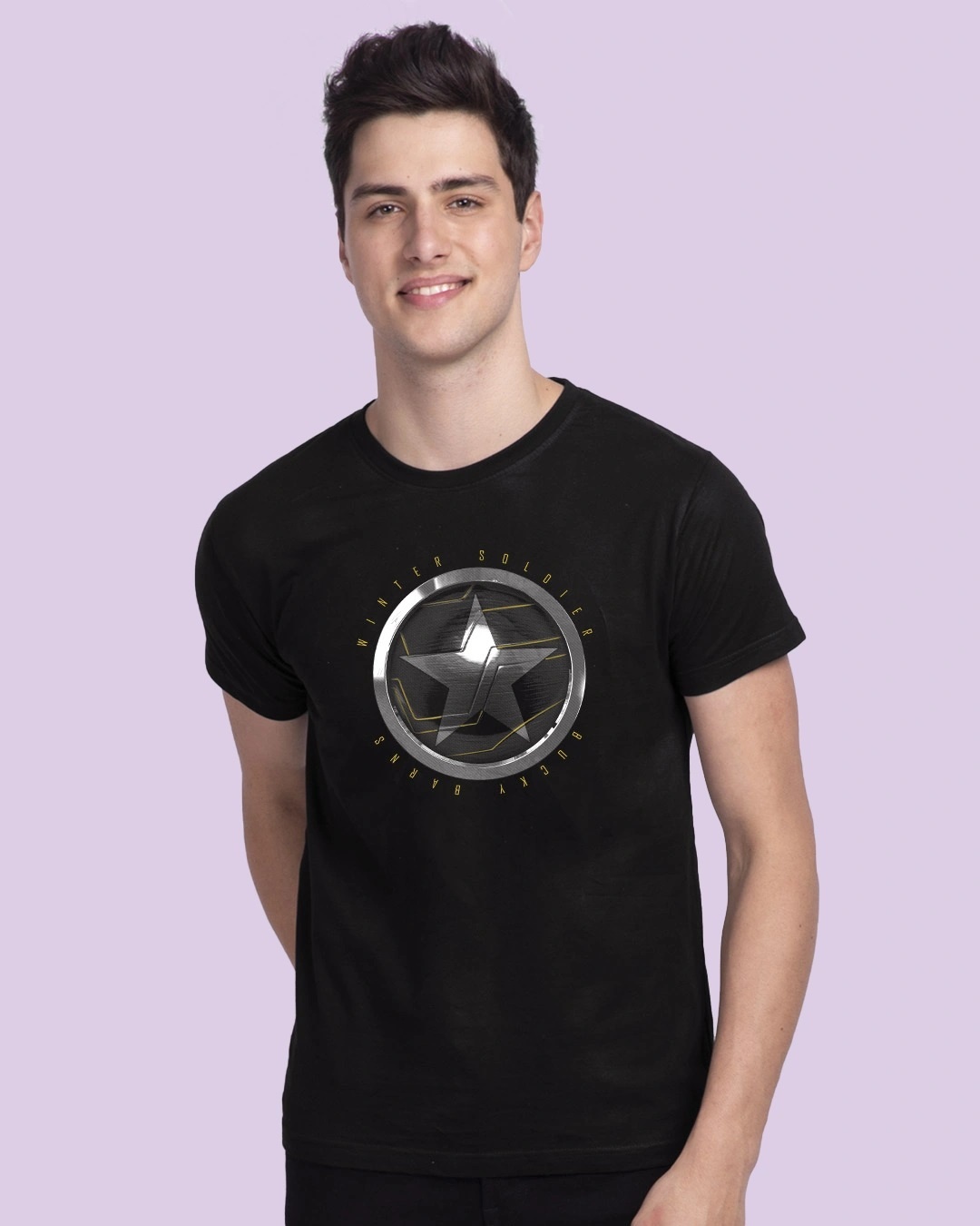 Shop Winter Soldier Sigil Half Sleeve T-Shirt Black (FWL)-Front