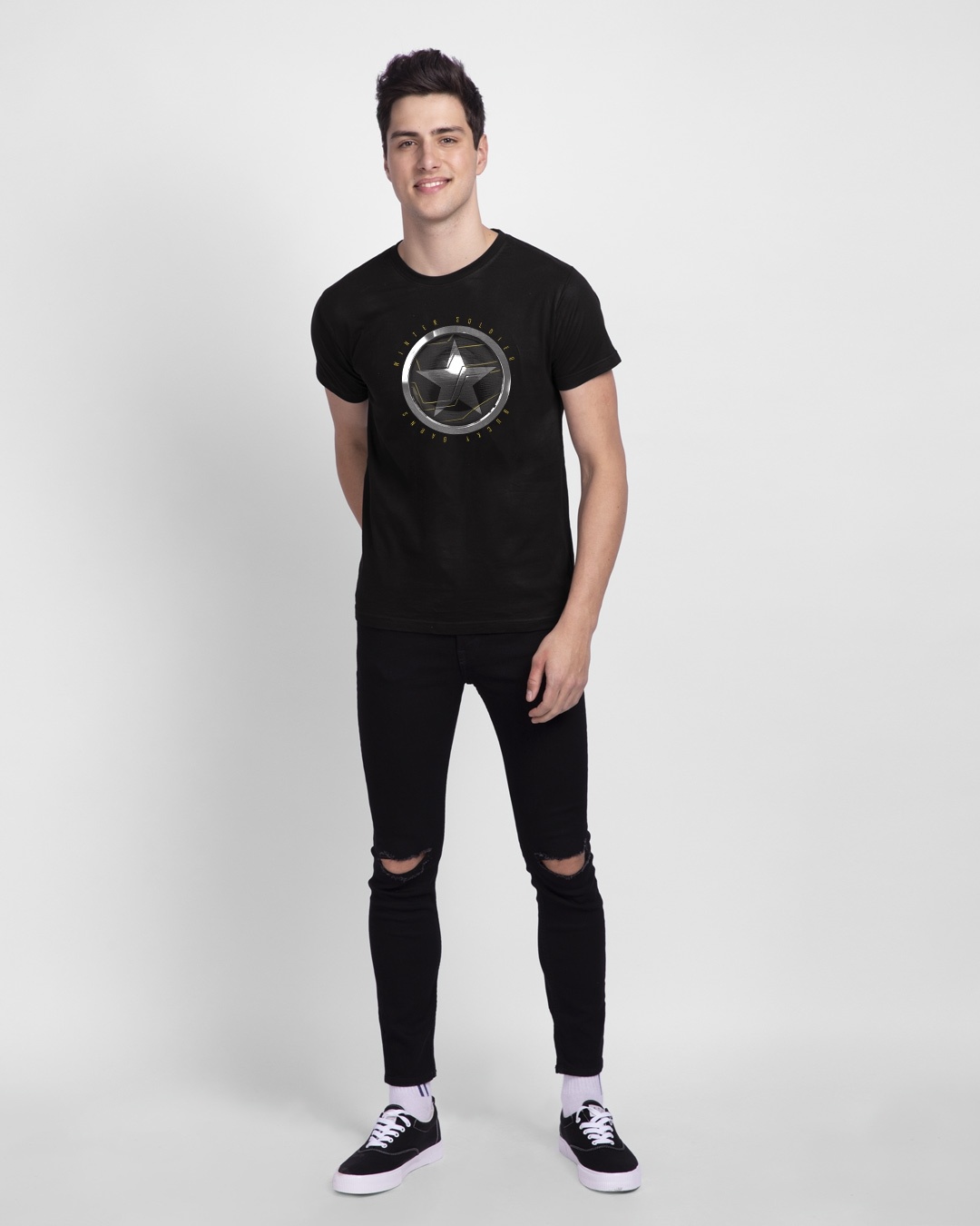 Shop Winter Soldier Sigil Half Sleeve T-Shirt Black (FWL)-Design