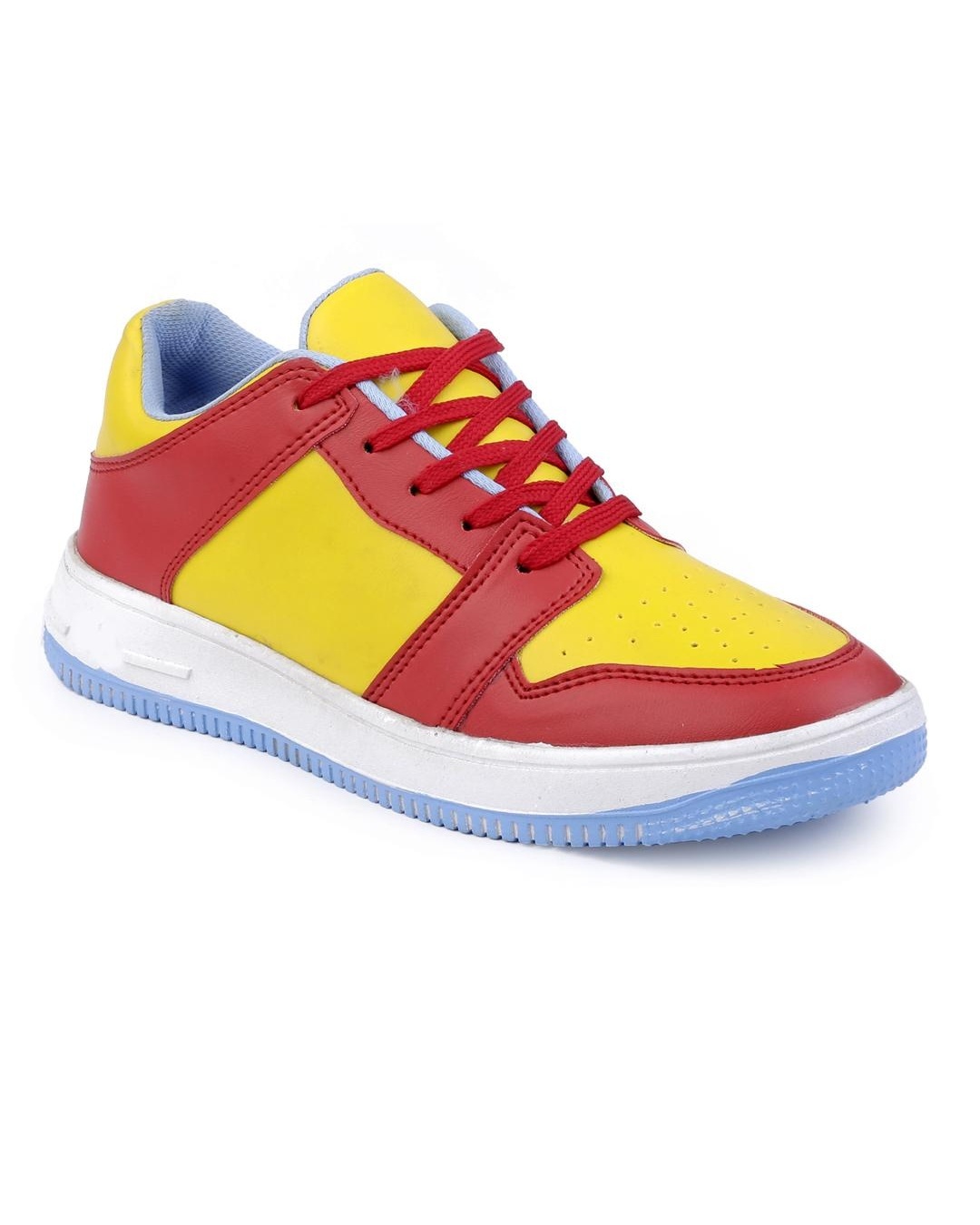 Shop Women's Red & Yellow Color Block Casual Shoes-Design