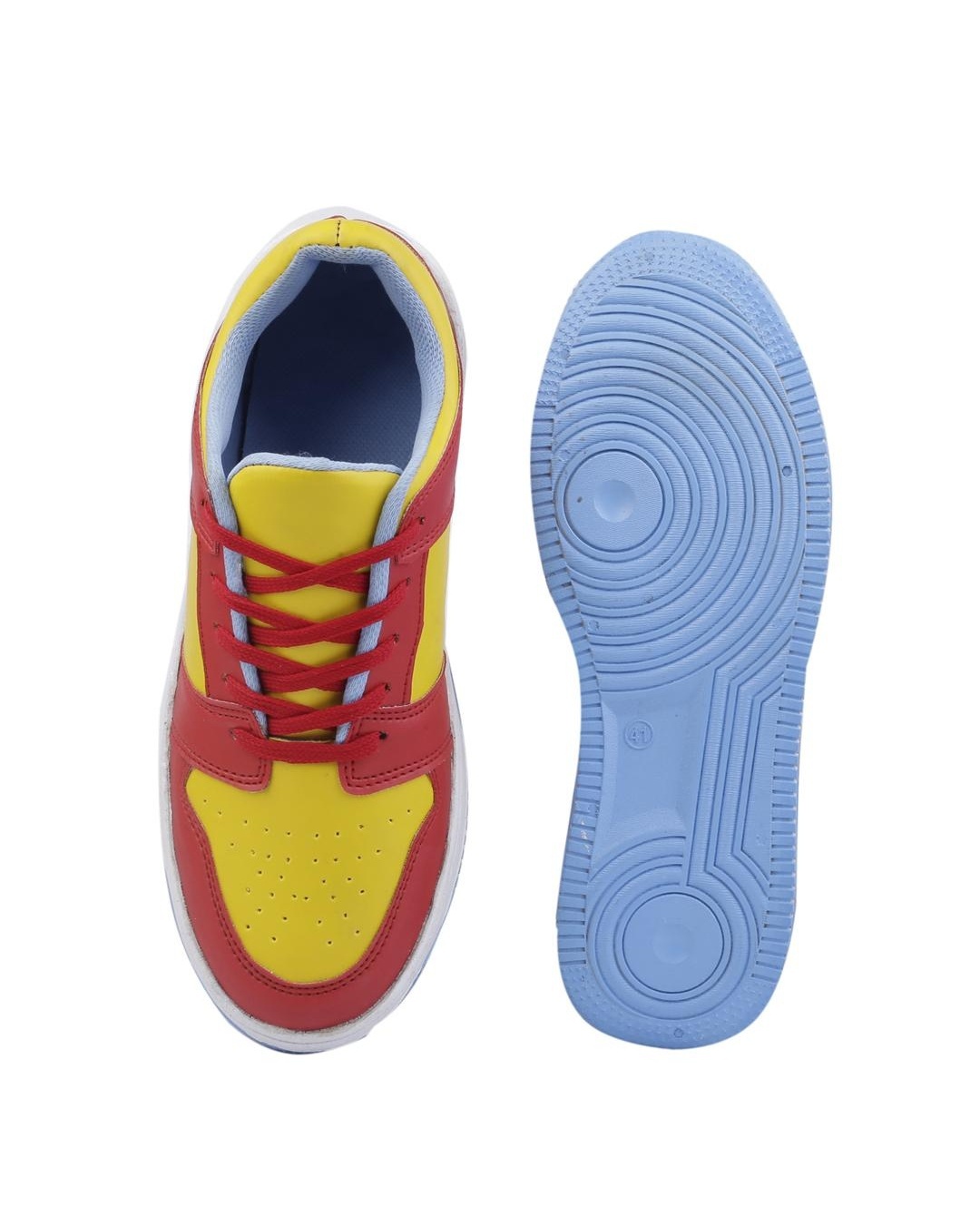 Shop Women's Red & Yellow Color Block Casual Shoes-Full