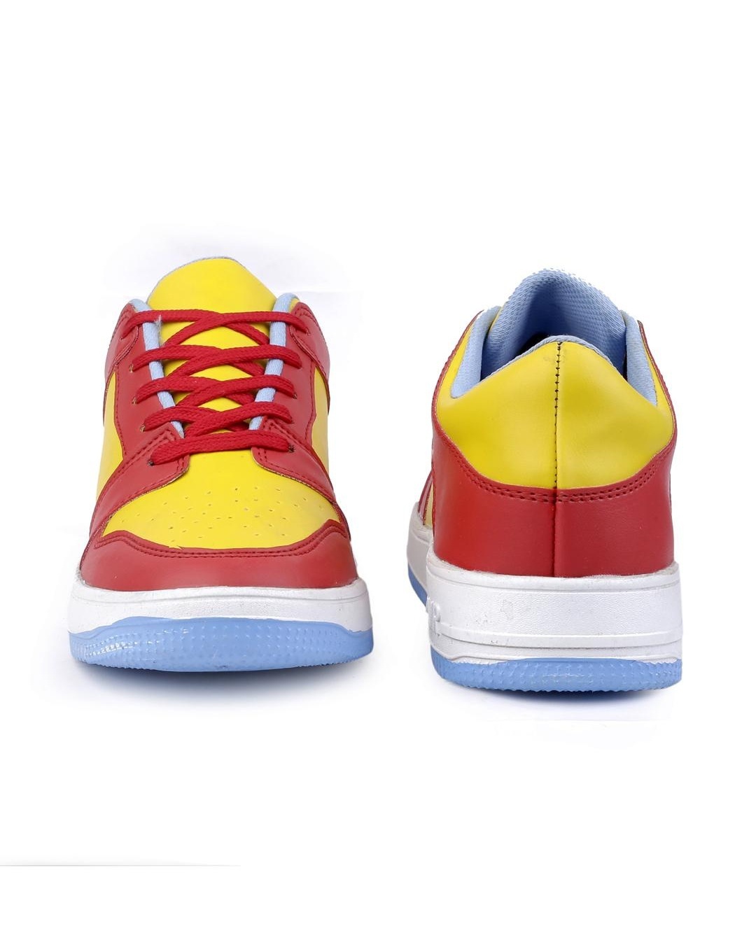 Shop Women's Red & Yellow Color Block Casual Shoes