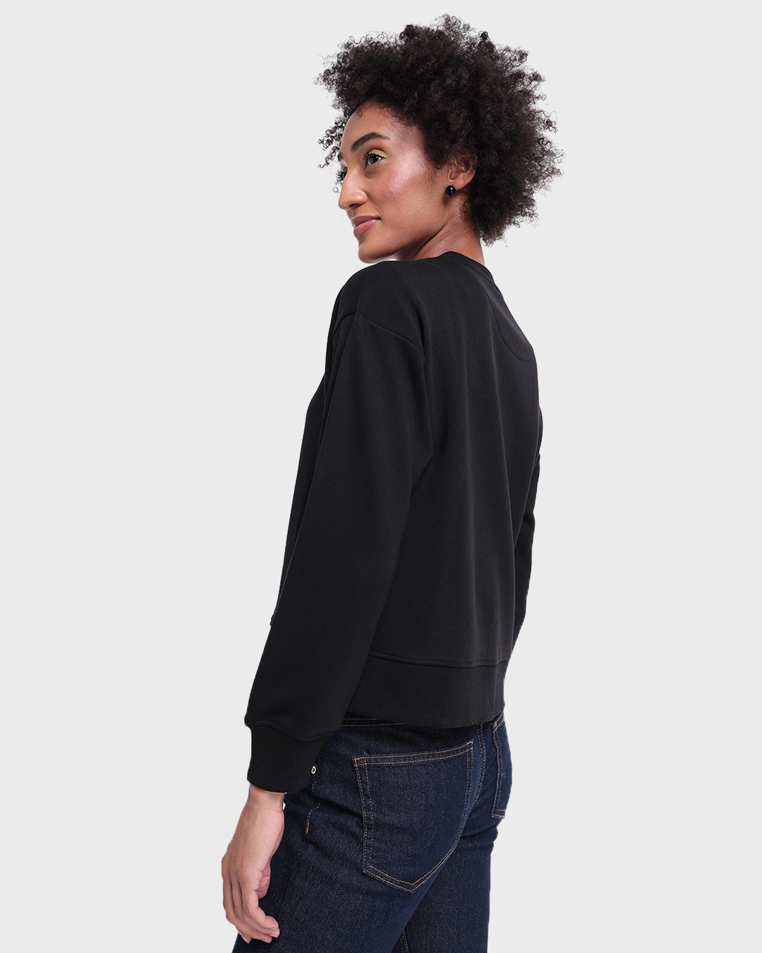 Buy Women's Black Oversized Sweatshirt for Women black Online at Bewakoof